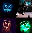 Halloween Horror Slit Mouth And Crosseye LED Plastic Glowing Mask