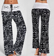 European And American Hot Digital Printing Cartoon Cat Pattern Bell-bottoms Wide Leg Pants For Women