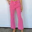 Frayed Hem Bell-bottom Trousers Casual High Waist Jeans