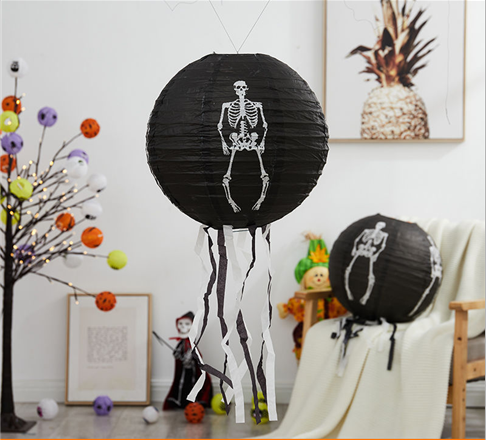 Halloween Glowing Paper  String Props Decoration Shopping Mall Layout Pumpkin Lantern
