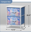 Nightstand with 2 Drawers - Kids Bedside Furniture End Table Night Stand - Steel Frame, Wood Top & Easy Pull Fabric Bins - Dresser & Chest for Home, Bedroom Accessories, Office & College Dorm