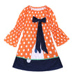 Long Sleeve Girls Halloween Dress Black Pumpkin Ghost