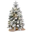 2ft Mini Christmas Tree With Light Artificial Small Tabletop Christmas Decoration With Flocked Snow, Exquisite Decor & Xmas Ornaments For Table Top For Home & Office