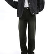 Waisted Straight Tube Retro Jeans With Loose Fitting Wide Leg High Street Mop Pants