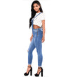 Women's Ripped Denim Suspender Pencil Pants