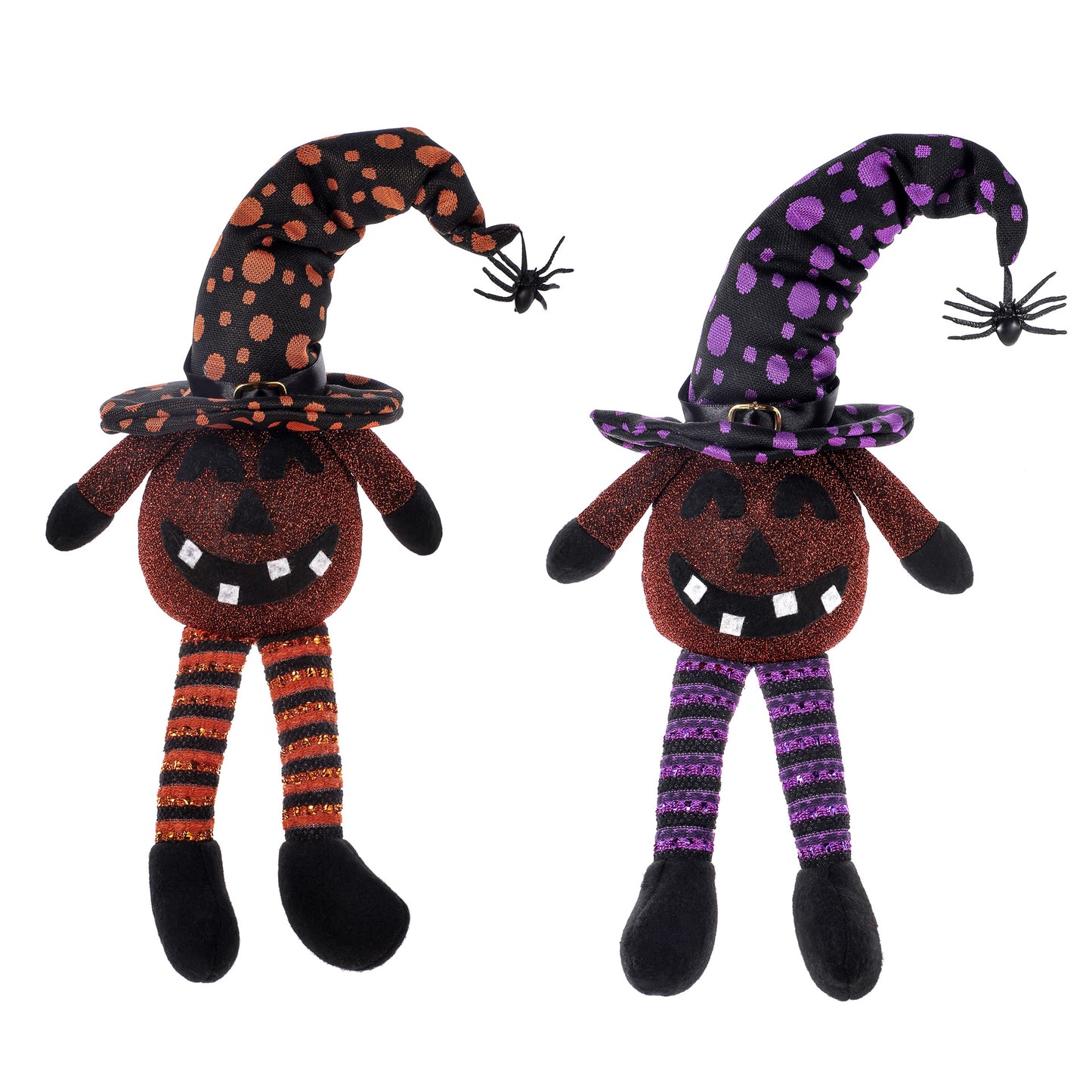 Halloween Dwarf Long Legs Sitting Decoration Piece Spider Glow Grimace Pumpkin Doll