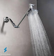 11" Solid Brass Shower Head Extension Arm - Flexible Height & Angle Adjustable Shower Arm Extension for Rain Showerheads with Sturdy Lock - Universal Pipe Connection (Luxury Polished Chrome)