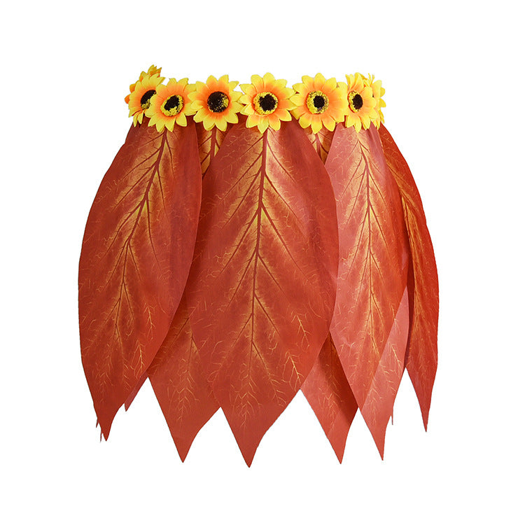 Hawaiian Simulation Leaf Skirt Hula Halloween Party Costume