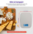 Food Kitchen Scale, Digital Weight Grams and Oz for Cooking, Baking, Meal Prep, and Diet, Medium, Gray
