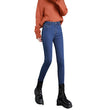 High Waist Velvet Thickening Denim Female Stretch Feet Pants