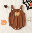 Infant Baby Girl Corduroy Halloween Embroidered Slip Top Triangle Rompers