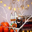Halloween Black Cat Fence Door Decorations Hanging