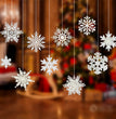 Plastic White Snowflake String Window Christmas Party Place Pendant