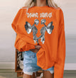 Halloween Women's Long Sleeve Casual Print Padded Sweatshirt