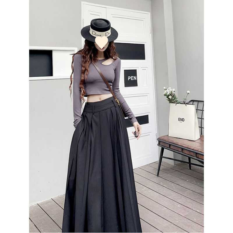 Women's Fashion Casual Retro Low Waist Skirt