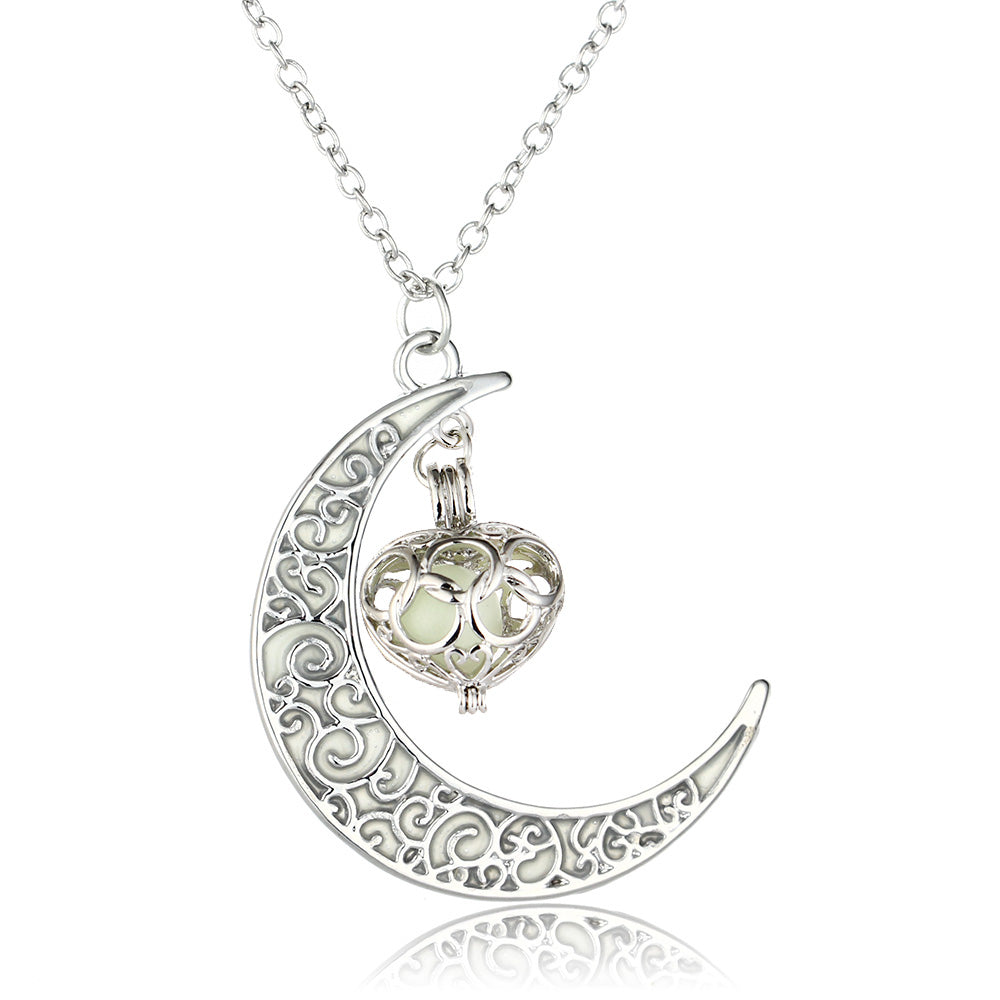 Halloween multi-colored moon love necklace