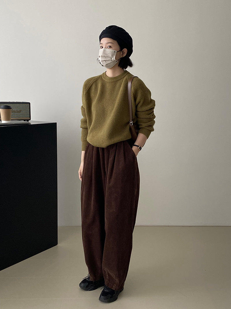 Retro Loose Profile Grandma's Pants Elastic