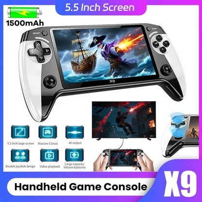 (Pocket Gaming) X9 Handheld Game Console, Portable Game Console, Suitable for Home and Travel, Protective Case, Gaming Products, Controller Grip, Durable Joystick Protection Rechargeable