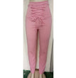 Women's Plus Size Pure Color Cotton Trousers Lace-up Pencil Pants
