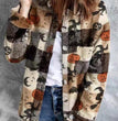 Halloween Check Print Long Sleeve Pocket Blouse