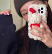 Christmas Bear Plush Mobile Phone Case