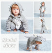 Unisex Baby Animal Costume Winter Autumn Flannel Hooded Romper Cosplay Jumpsuit