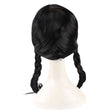 Black Center Parting Fried Dough Twist Braid Halloween Cos Wig