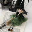 Halloween Decoration Broom Witch Doll Pendant