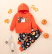 Boys' Halloween Pumpkin Orange Hooded Sweatshirt And Pants Set