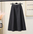 Plus Size Skirt Hepburn Style Woolen A- Line Autumn And Winter Umbrella Skirt