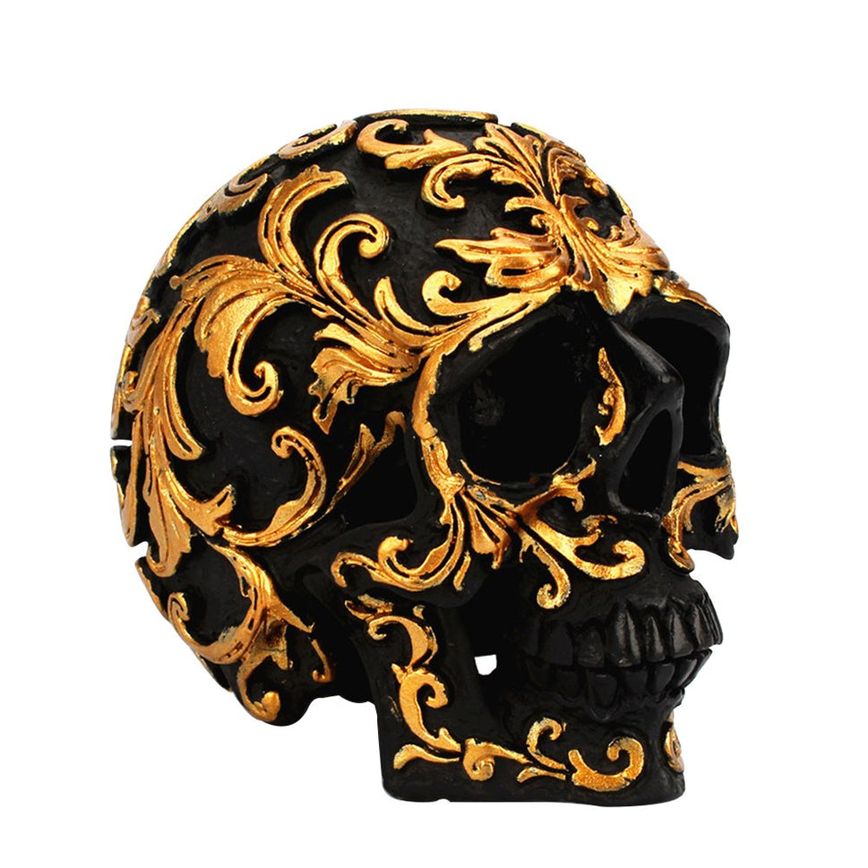 Mini Skeleton Head Resin Decoration Realistic Human Skeleton Model For Halloween Props Home Decorations Vintage Collection