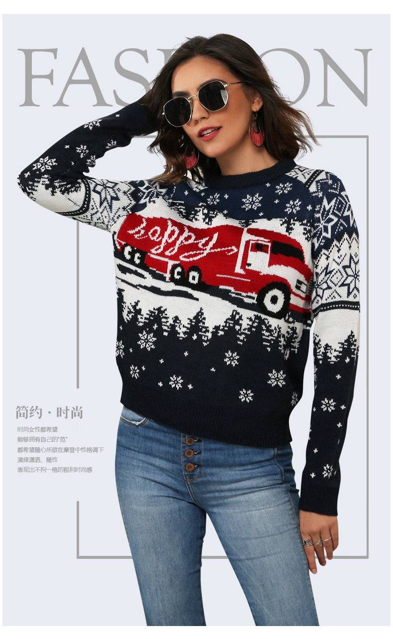 Snowflake ladies pullover long-sleeved jacquard knit