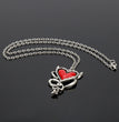 European And American Style Personalized Love Necklace Red Oil Drop Peach Heart Pendant Halloween COS Accessories In Stock Wholesale