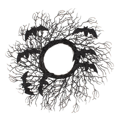 Halloween Simulation Decoration Wreath Black