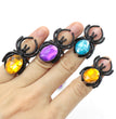 Gem Spider Halloween Plastic Toy Ring