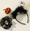 Halloween Pumpkin Head Fluffy Hair Band