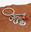Halloween Pumpkin Wizard Broom Teeth Keychain