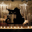 Halloween black cat glass window back carved wall sticker