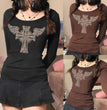 Long Sleeve T-Shirt New Halloween Print Spice Girl Bodysuit Sexy Top