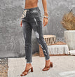 Women's Lace Up Nine Points Skinny Pants