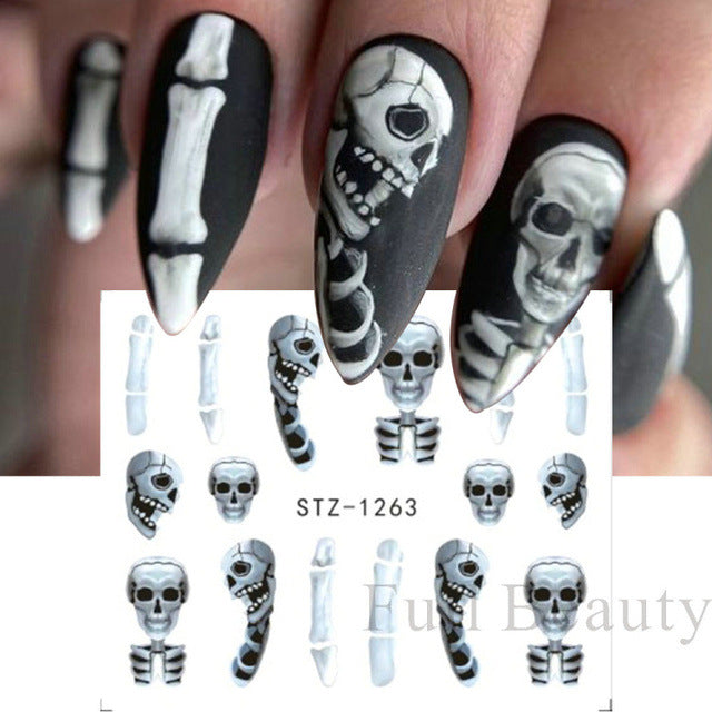 Halloween Pumpkin Nail Sticker Watermark Sticker