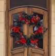 Halloween Black Red Rose Ring Wreath