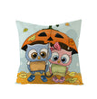Halloween Linen Cute Cartoon Printed Kitten Pumpkin Head Pillow Cover