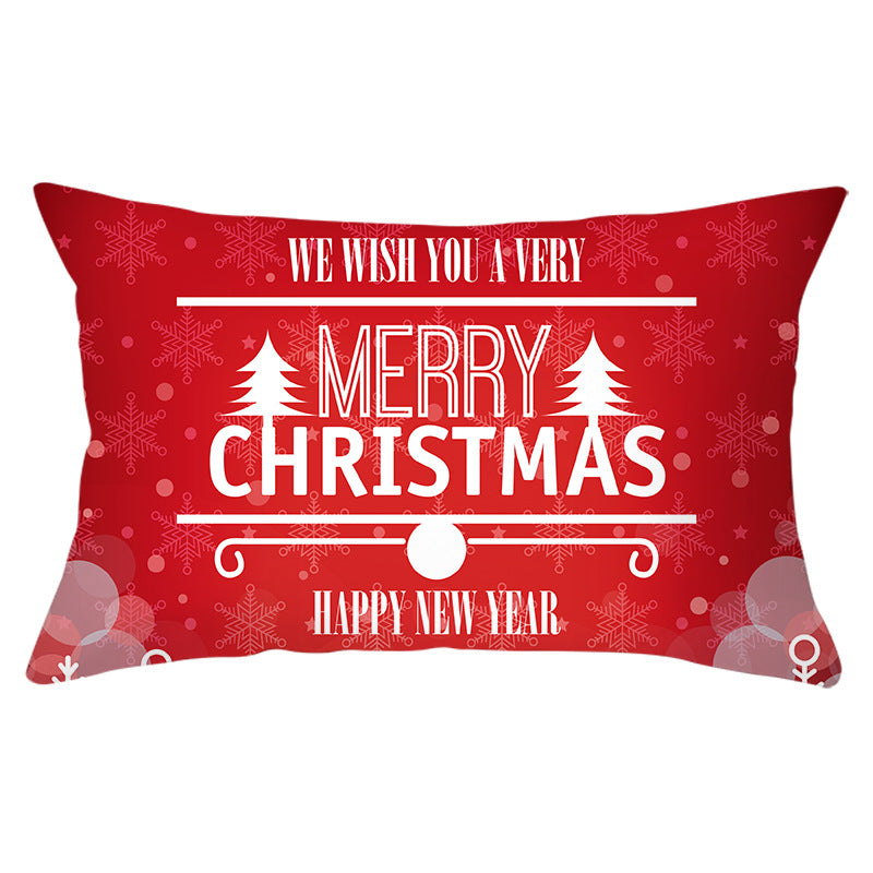 Christmas peach leather pillowcase