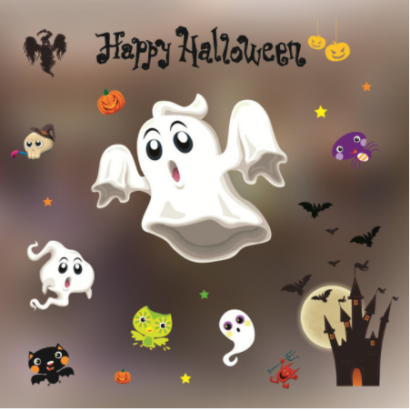 Halloween color static stickers