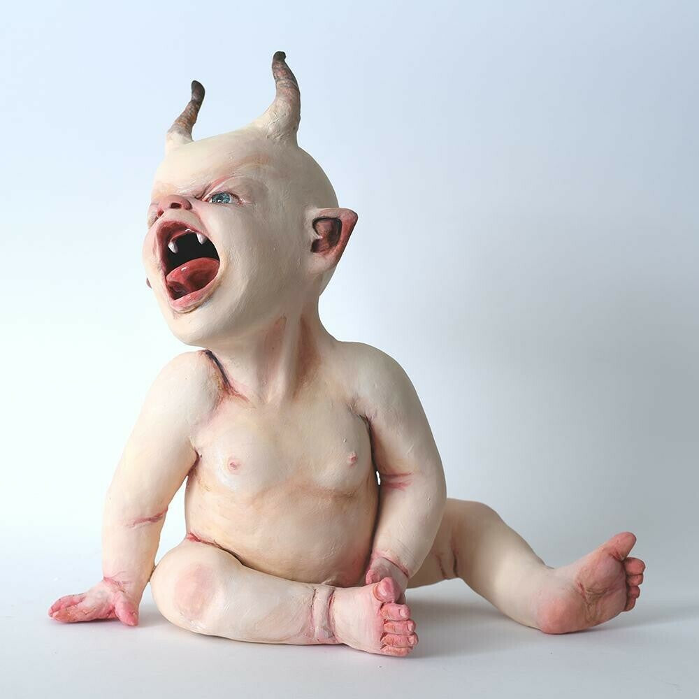 Halloween Scary Baby Resin Figurine Ornament