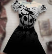 Halloween Skull 3D Digital Print Drawstring Dress