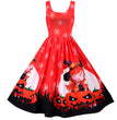 Halloween Rock And Roll Sleeveless Floral Dresses