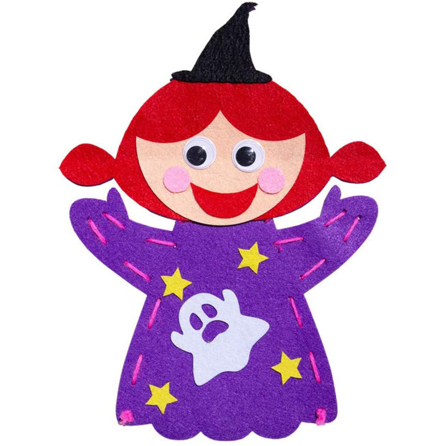 Halloween Diy Ghost Hand Puppet Pumpkin Witch Toy Handmade Material Package