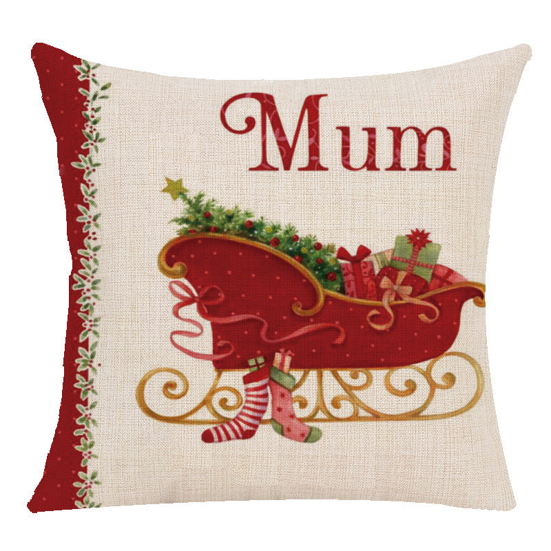 Christmas linen pillowcase